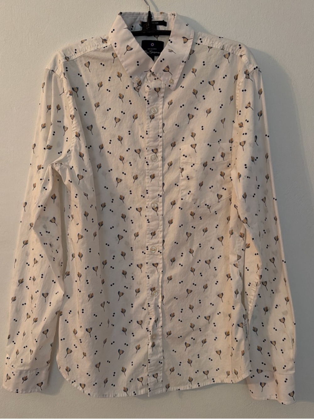 Ben Sherman Button-Down Shirt with Feather Pattern